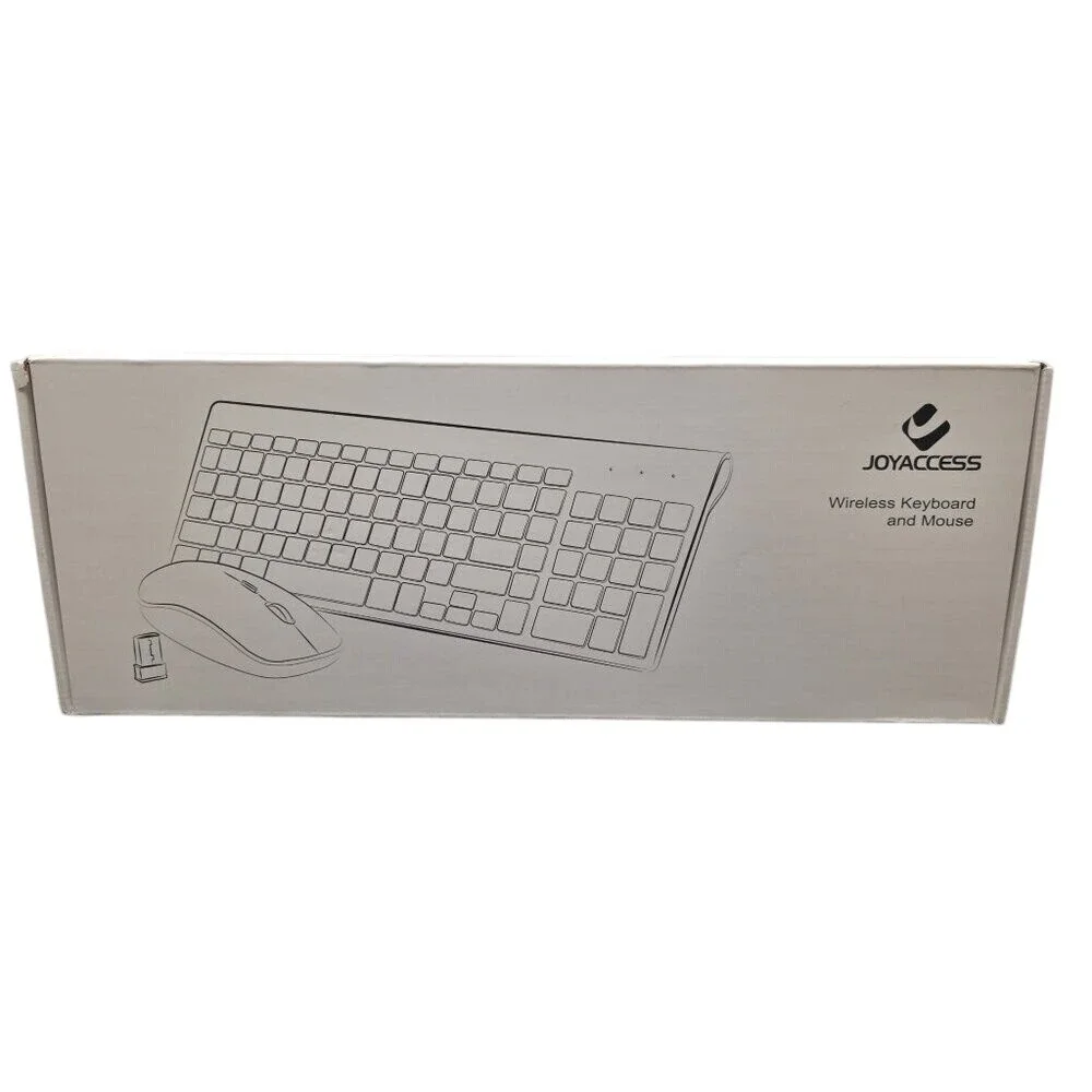 JoyAccess Wireless Keyboard Mouse Combo Black/Grey‎ Battery Operated New